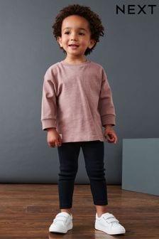 Blush Pink Long Sleeve T-Shirt and Leggings Set (3mths-7yrs) (D38612) | ￥1,740 - ￥2,430