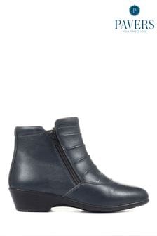 Pavers Blue Leather Ankle Boots (D38897) | kr920