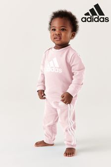adidas Pink Infant Badge of Sport French Terry Top & Jogger Set (D38952) | EGP1,064
