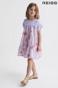 Reiss Lilac Luci Junior Sequin Tiered Dress (D39173) | $195