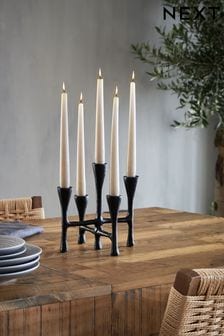 Black Metal Taper Candlestick (D39197) | AED115