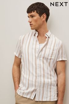 Легкая рубашка в полоску с короткими рукавами (D39226) | €13