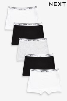 Black/Grey/White Shorts 5 Pack (2-16yrs) (D39288) | OMR6 - OMR9
