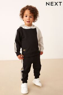 Black/Grey Colourblock Hoodie and Jogger Set (3mths-7yrs) (D39327) | TRY 437 - TRY 529