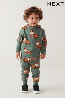Green Tiger All Over Print Hoodie and Joggers Set (3mths-7yrs) (D39330) | TRY 460 - TRY 552