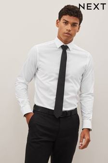 White/Black Sparkle Slim Fit Occasion Shirt And Tie Set (D39580) | €14