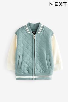 Sage Green Quilted Letterman Jacket (3mths-7yrs) (D39666) | AED53 - AED60