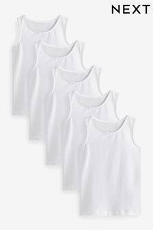 White Cosy 5 Pack Vests (1.5-16yrs) (D39678) | €7 - €9