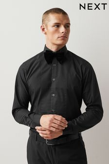 Черный - Бархатный галстук-бабочка и рубашка (D39718) | €14