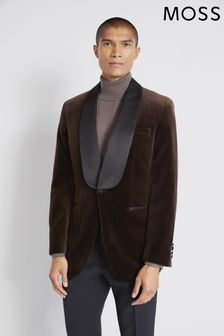 Moss Bros Tailored Fit Brown Velvet Jacket (D39856) | €253