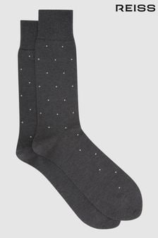 Reiss Charcoal Mario Spot Polka Dot Socks (D39995) | 6,300 Ft