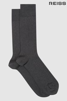 Charcoal - Reiss Fela Ribbed Socks (D39998) | kr180