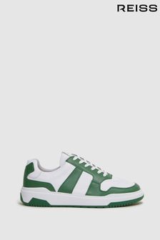 Reiss Green Arlo Low Top Leather Trainers (D40000) | €220