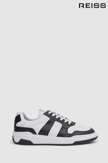 Reiss Black Arlo Low Top Leather Trainers (D40002) | €198