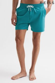 Turkizna - Enobarvne kopalne kratke hlače z zategovalno vrvico Reiss Beach (D40019) | €66