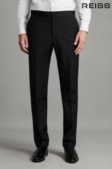 Reiss Black Poker Standard Trim Modern Fit Tuxedo Trousers (D40030) | $279