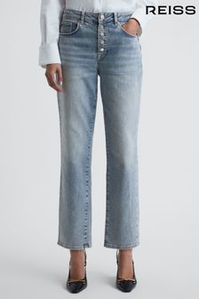 Reiss Maisie Cropped Mid Rise Straight Leg Jeans