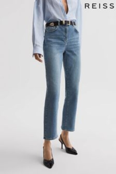 Reiss Light Blue Phillipa Straight Leg Boyfriend Jeans (D40032) | $206