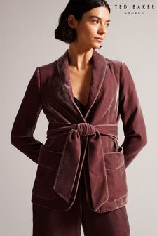 Ted Baker Purple Tansya Velvet Shawl Collar Jacket (D40131) | €165