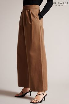 Ted Baker Natural Oaklia Pleated Wide Leg Trousers (D40136) | €191