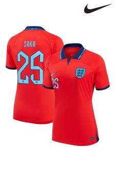 Czerwony - Damska koszulka piłkarska Nike England Away Stadium 2022 (D40177) | 570 zł