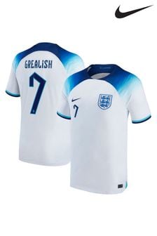 Nike White Grealish - 7 England Stadium Home Junior Football Shirt Kids (D40184) | €95