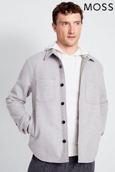 MOSS Light Grey Flannel Shacket (D40282) | $132