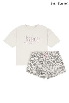 Juicy Couture Lounge-Set aus Fleece mit Tigermuster und Shorts, Braun (D40304) | 47 € - 56 €