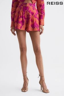 Reiss Orange Sky Linen Printed Shorts (D40306) | kr1,786