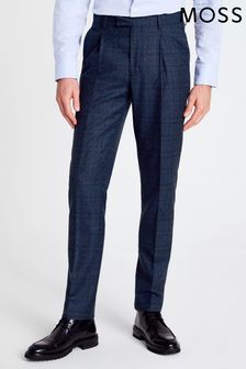 MOSS Tailored Fit Blue Check Suit: Trousers (D40314) | $132