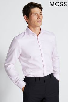 Рожевий - Мох Слім Фіт Королівська Оксфордська незалізна сорочка (D40379) | 2 861 ₴