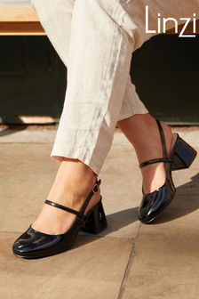 Linzi Black Averie Closed Toe Shoes With Block Heel (D40470) | kr415