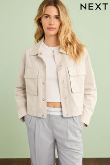 Cream Cotton Jacket (D40738) | kr650