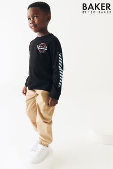 Baker by Ted Baker Long Sleeve Graphic Black T-Shirt (D40951) | 28 € - 34 €