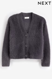Charcoal Grey Fluffy Cardigan (3-16yrs) (D41092) | €16 - €21