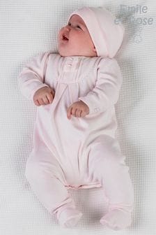 Emile Et Rose Pink All-In-One With Pleated Yoke With Ric-Rac And Hat (D41192) | SGD 70