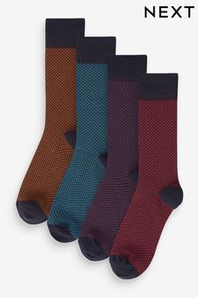 Bright Blue/Red Textured Socks 4 Pack (D41251) | 15 €