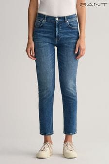 Gant Damen Cropped-Jeans in Slim Fit, Blau (D41325) | 93 €