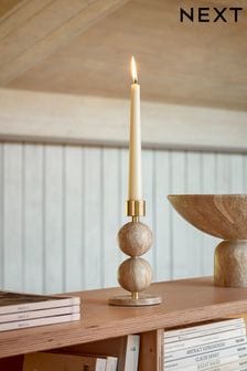 Natural Marble Effect Shaped Taper Candlestick (D41556) | €18