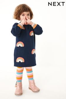 Navy Blue Rainbow Jumper Dress & Tights Set (3mths-7yrs) (D41569) | €20 - €23