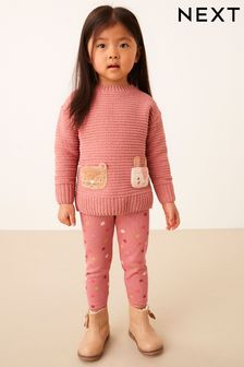 Roz - Set pulover și colanți (3 luni - 7 ani) (D41574) | 182 LEI - 215 LEI