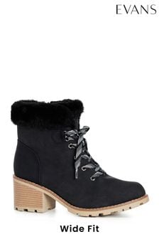 Evans Extra Wide Fit Bella Winter Black Boots (D41686) | €37