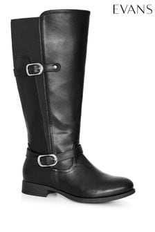 Evans Extra Wide Fit Isabella Tall Black Boots (D41698) | €47