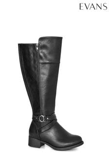 Evans Extra Wide Fit Dixon Tall Black Boots (D41699) | 55 €