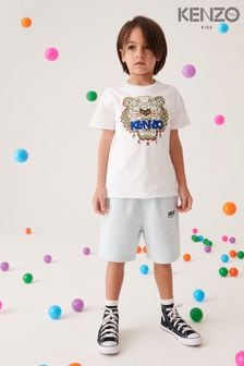 KENZO KIDS Tiger White Print Logo T-Shirt (D41709) | NT$2,940 - NT$3,780