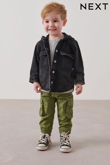Čierna - Denimová košeľová bunda s kapucňou (3 mes. – 7 rok.) (D41785) | €30 - €33