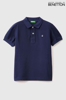 Темно-синий - Рубашка поло с логотипом для мальчиков Benetton (D41847) | €27