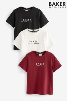 ブラック/レッド/ホワイト - Baker By Ted Baker Tシャツ 3枚パック (D41939) | ￥5,280 - ￥5,990
