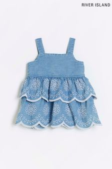 River Island藍色繡花連身裙 (D42062) | HK$185