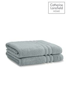 Catherine Lansfield Green Zero Twist Towels Set of 2 (D42138) | AED144